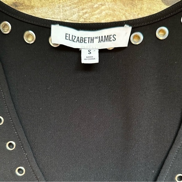 Elizabeth and James Grommet Studded V-Neck Fringe Hem Shift Dress - Picture 6 of 9